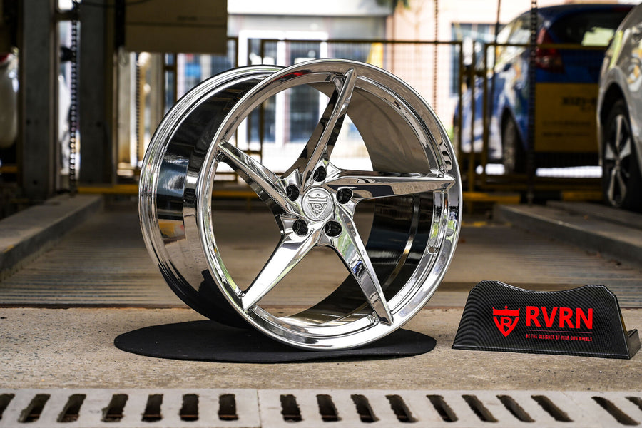 2024 Corvette C8 Z06 Custom 5 Spoke Chrome Forged Wheels: RV-MC35