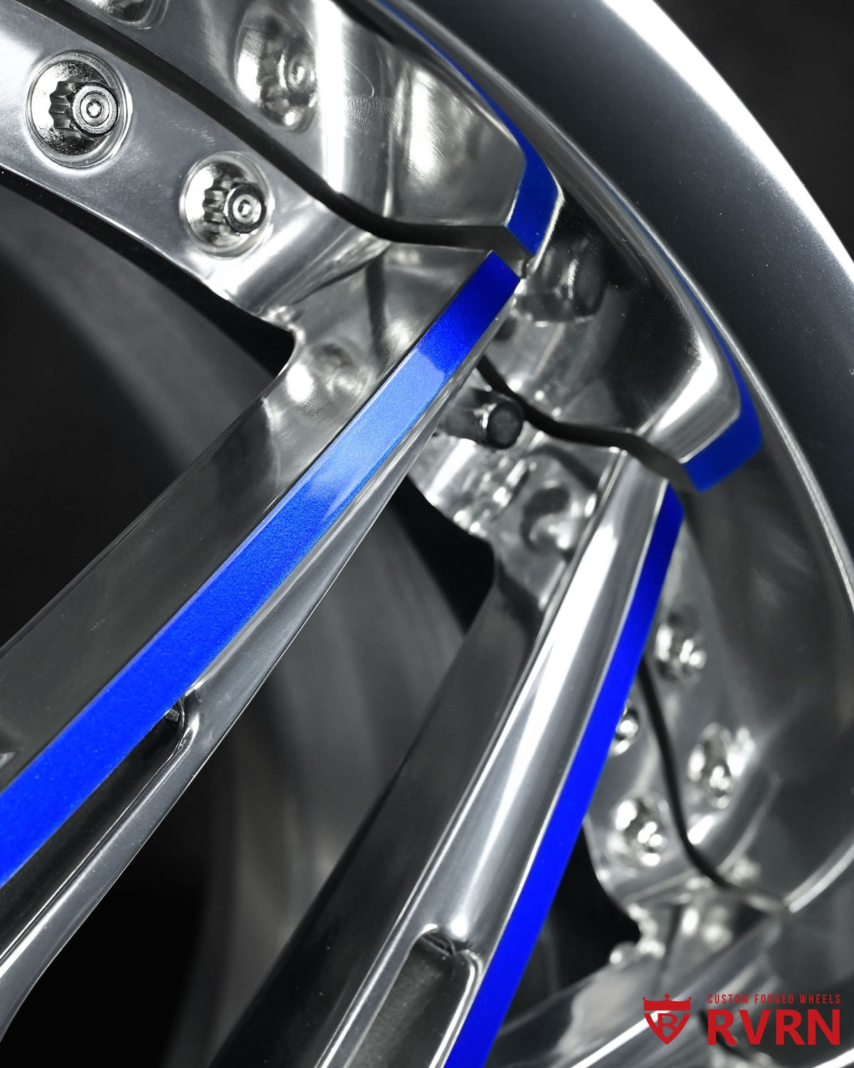 2024 Corvette C8 Polished Blue & Brushed Silver Wheels: RV-T081