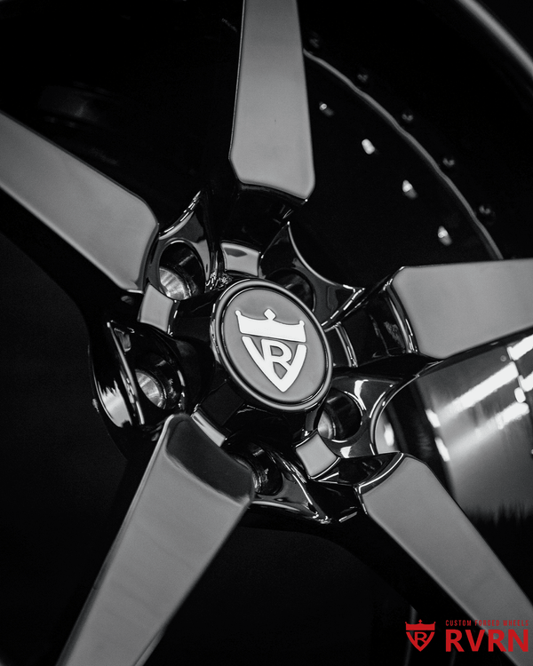 Two piece forged barrel detail on RV-DF14 wheels designed for 2024 Mustang GT