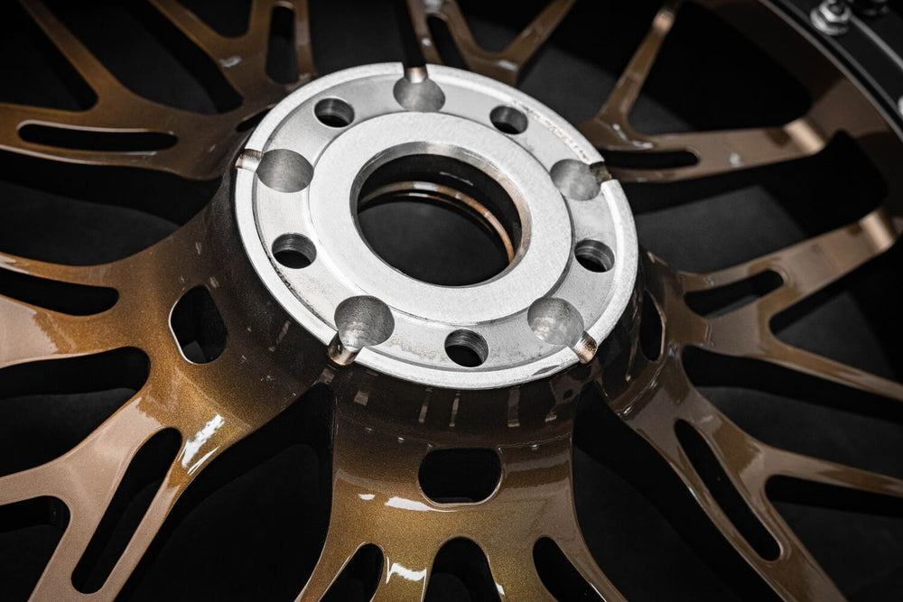 	Custom forged wheels profile view on Lexus IS500 F Sport