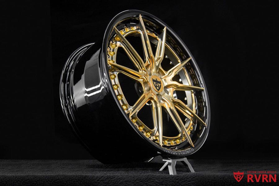 2024 Subaru BRZ TS Polished Frozen Gold & Gloss Black Wheels: RV-DC05