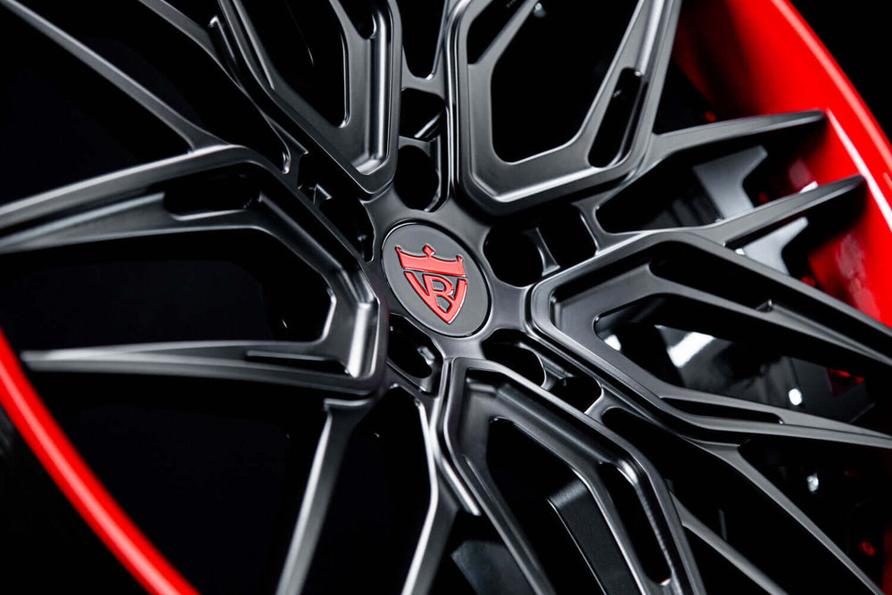 Color-matched Toronto Red inner lip on custom BMW XM wheels