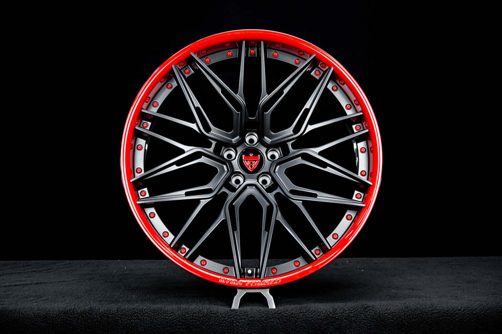 Gloss black barrel detail on RV-T081 2PC forged wheels
