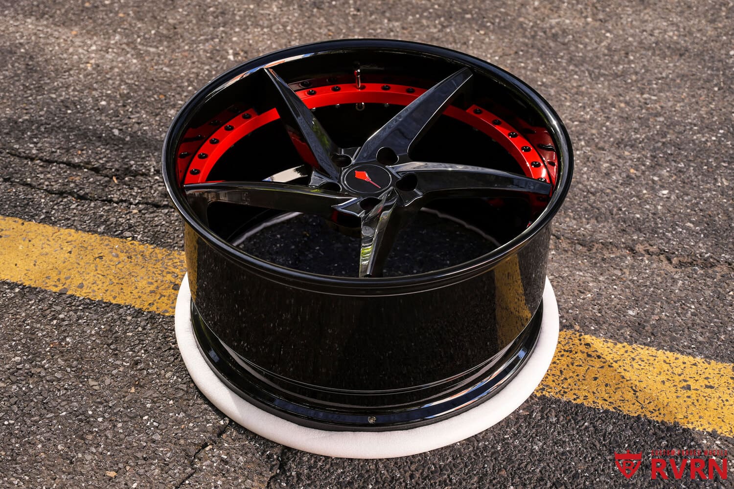 Corvette Z51 custom front wheel 21x9 RV-DC35 gloss black forged