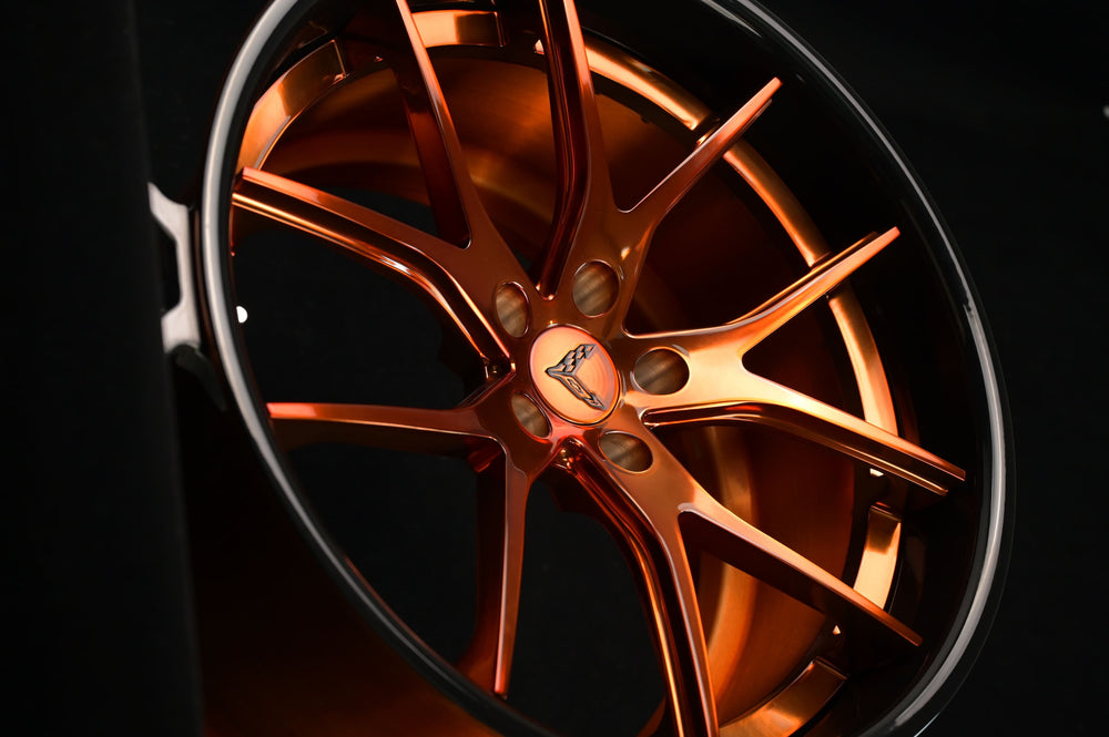 Aggressive 21x13 rear wheel stance for Corvette Z06
