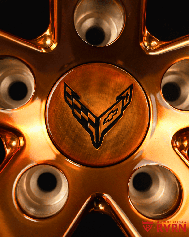Two-piece forged wheel design for C8 Corvette aftermarket