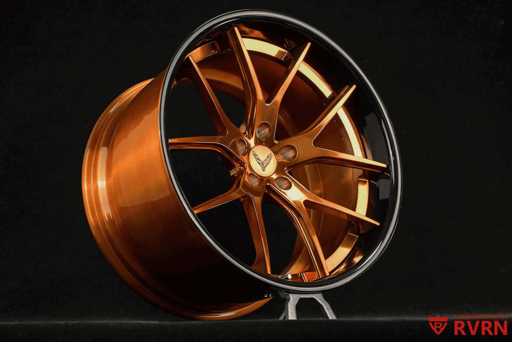 C8 Z06 polished bronze aftermarket wheels side profile