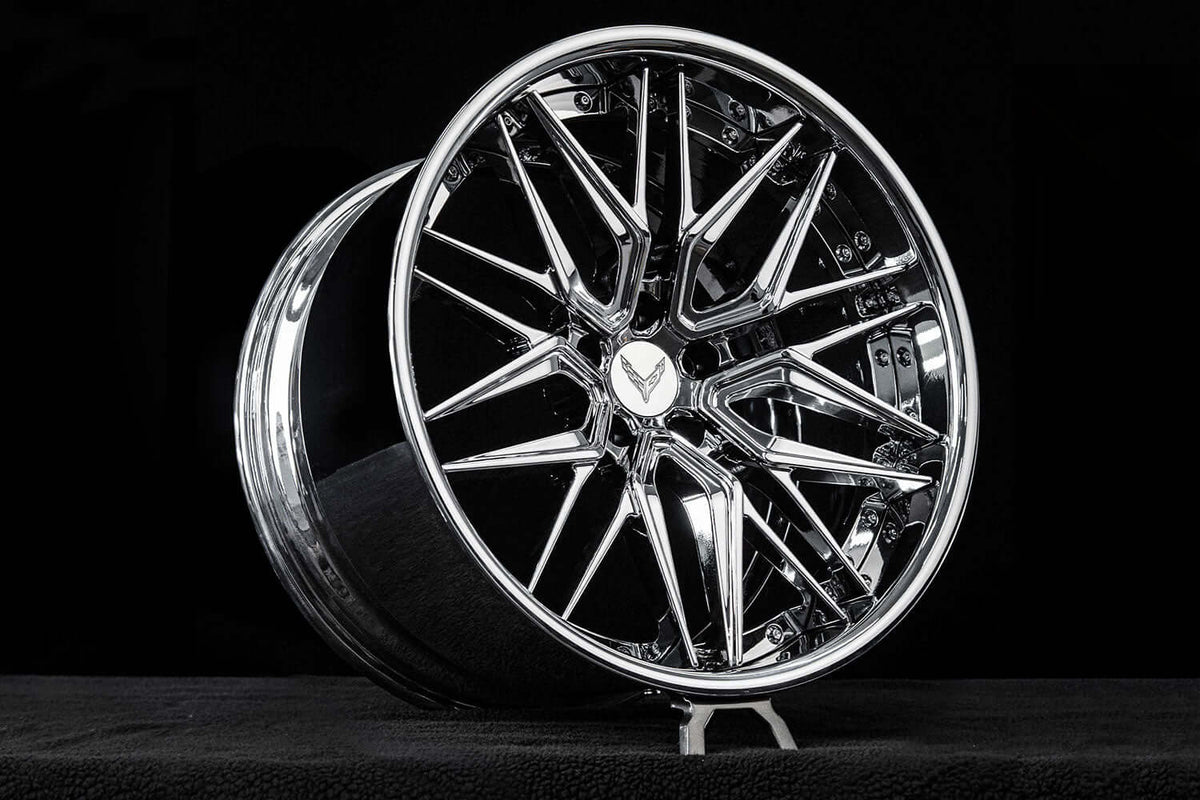 2025 Corvette C8 Z06 Custom Concave Chrome 20x10-21x13 Forged Wheels: RV-T081