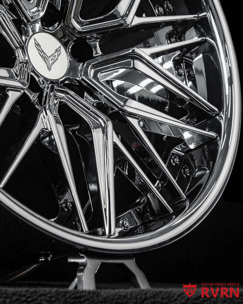 Corvette C8 Z06 chrome forged deep dish wheels RV-T081