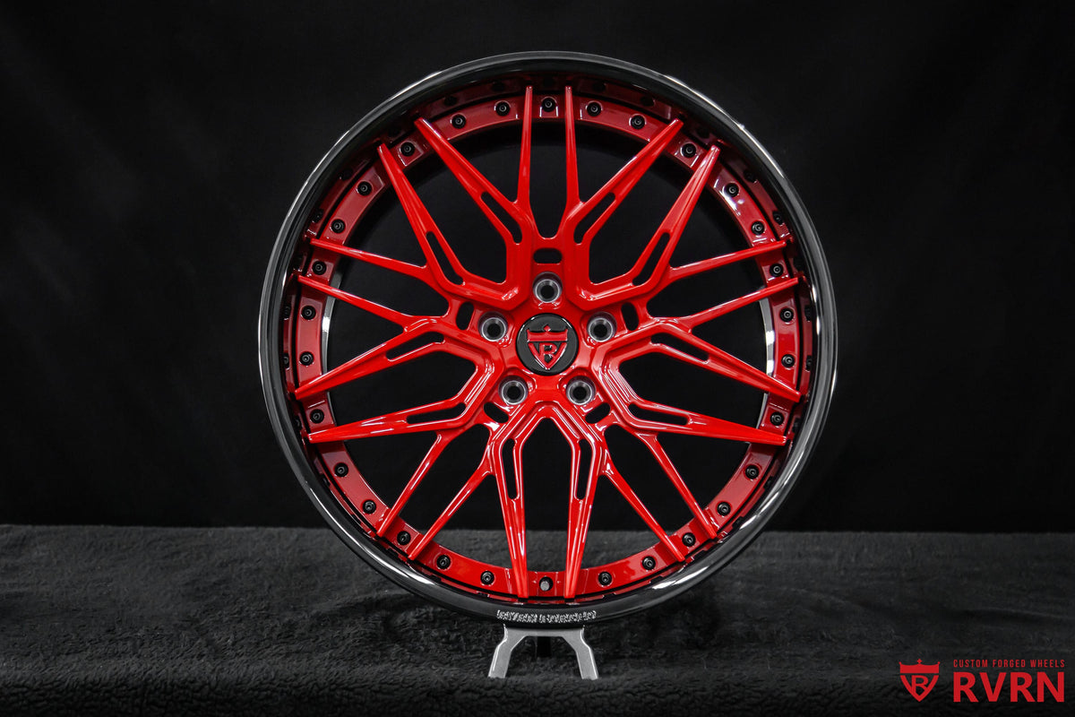 2025 Corvette C8 Z06 Gloss Black & Torch Red Wheels: RV-T081