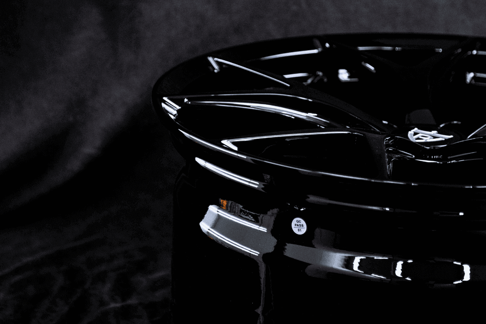 Forged design detail on RVRN black wheel for Mercedes CLE300