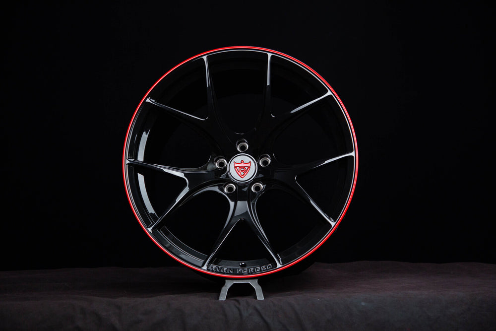 Rear fitment of Corvette C8 Z06 custom 21x13 RV-MR05 forged wheels