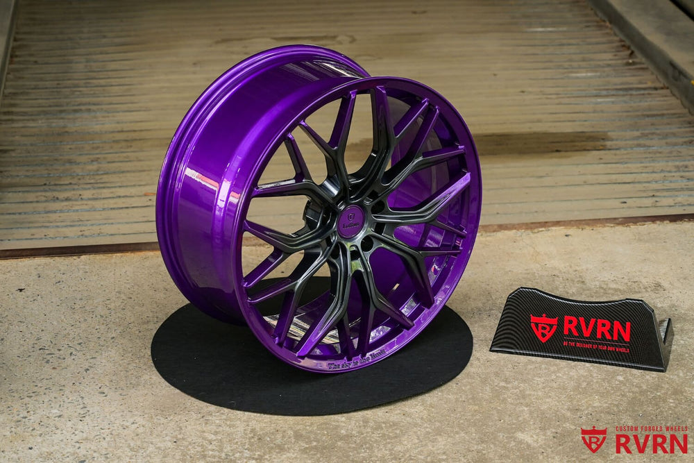 Purple metallic fade to black finish on RV-MD04 forged wheel