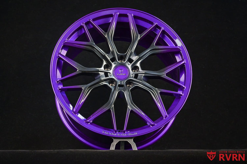 Personalized engraving details on custom forged wheel