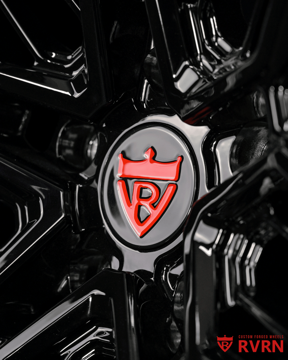 Detail of lug pattern and concave design of RV-MS808 wheels, 20x12, for Corvette ZR1 ZTK.