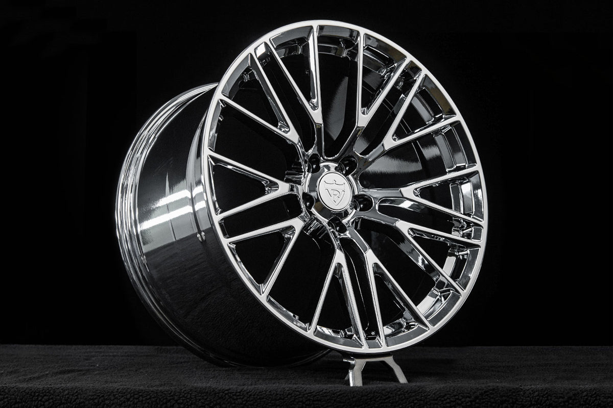 2026 Corvette C8 LT1 Coupe Custom Concave Chrome Forged Wheels: RV-MC65