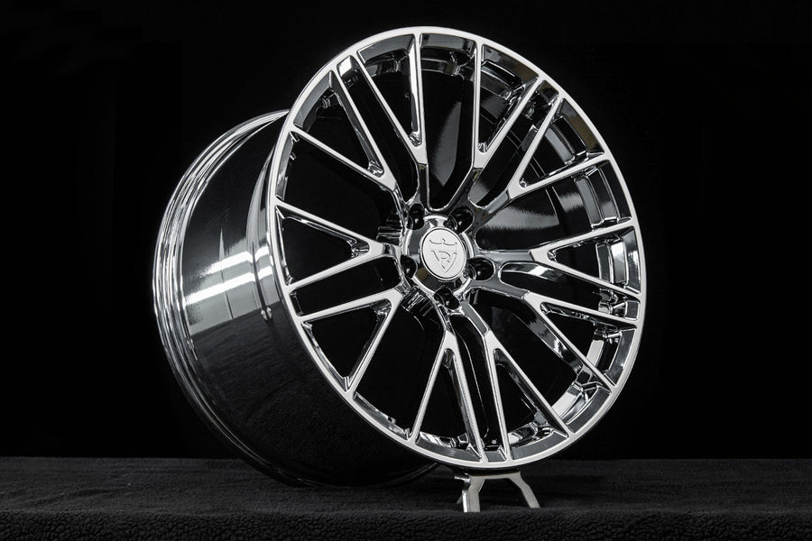 2026 Corvette C8 LT1 Coupe Custom Concave Chrome Forged Wheels: RV-MC65
