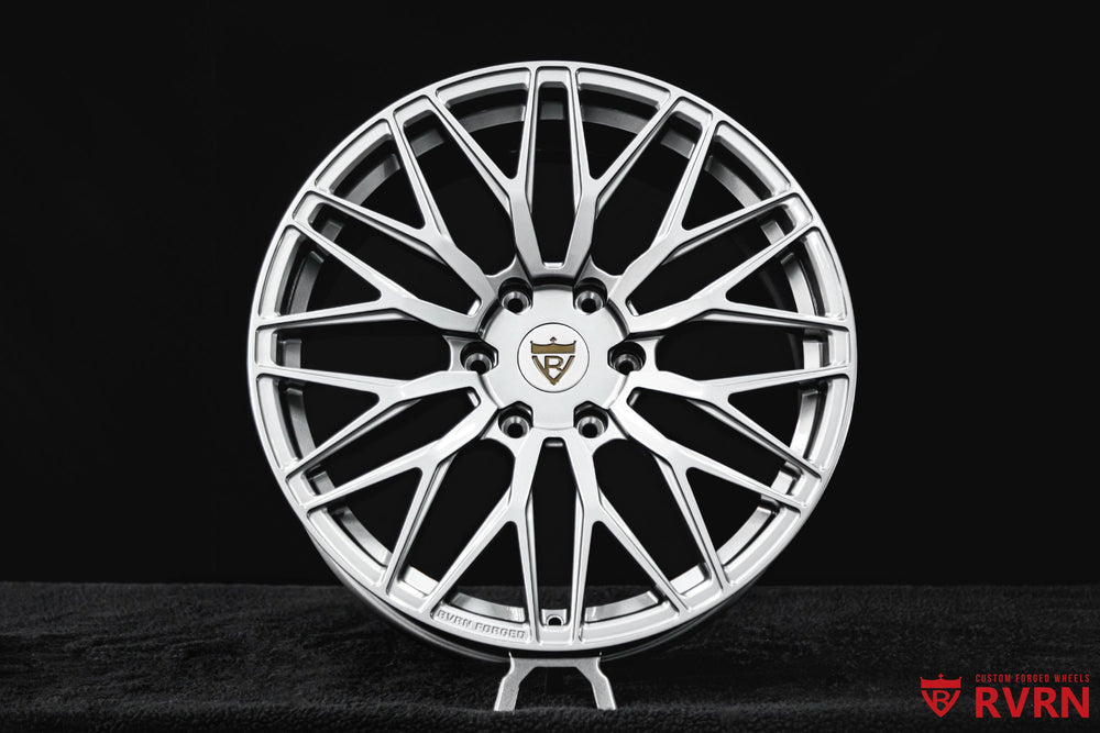 Three-quarter view of a 2026 Lexus GX 550 equipped with RVRN RV-MG122 custom forged Y spoke wheels in gloss gunmetal, 20x8.5 fitment