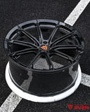 2026 McLaren Artura forged wheels rear setup in 20x10.5 featuring RV-MC29 gloss black multi spoke wheels