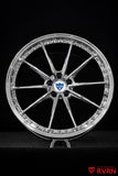Face detail of the RVRN RV-MY26 monoblock forged wheel finished in full chrome for the Tesla Model Y Performance.