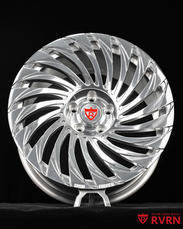 Reflective polished surface of RV-MF150 Tesla Model S forged wheels