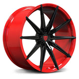MJ02 Full Red Barrel and Black Spokes Forged Wheel for Custom Corvette
