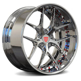 Classic Mirror Chrome RV-DR08 directional forged wheel, providing a timeless luxury look for Porsche platforms.