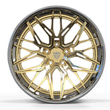 Staggered 20-inch RVRN RV-C081 Forged 2-Piece Wheels for BMW M6 in Chrome and Gold 