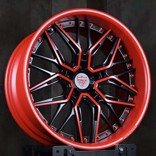 Custom Red & Black Forged Wheels & Rims | RVRN Forged