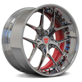 Custom 2-piece forged wheel RV-DR08, extreme concave design, ideal for Corvette C8 and C7 Grand Sport custom builds.