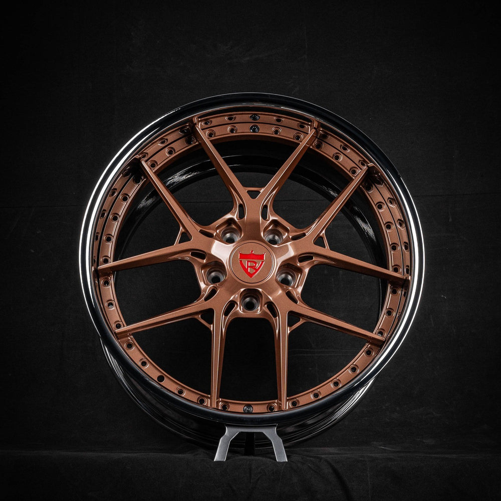 RVRN RV-DR08D Custom Bronze Chrome Wheels for Corvette C7 Grand Sport 19x10/20x12 Setup