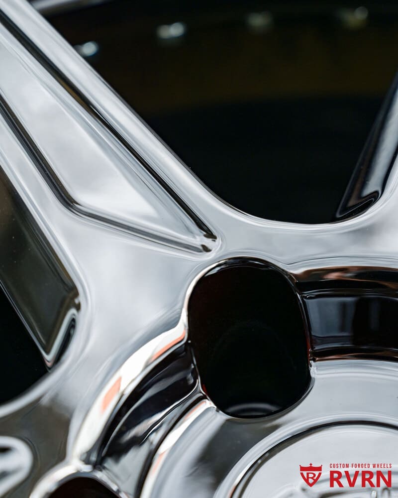 Black chrome custom rims for Corvette C8 by RVRN