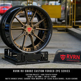 1989 Toyota Pickup Truck Forged Wheels with Matte Bronze and Carbon Fiber Lip 18inch staggered size-RVRN Forged 2-Piece Rims RV-DB082 Series