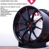 Custom black and red rims for Corvette C7 Z06--RVRN Forged 2-Piece Rims RV-DB082 Series