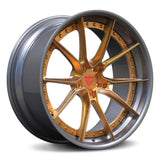 Matte gunmetal with transparent copper 10-spoke forged wheels for Dodge Ram 1500 trucks