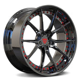 Chrome with RVRN Red Hardwares RVRN C8 rims – rugged luxury for Corvette enthusiasts