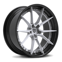 White and black 10-spoke RVRN wheels – custom 2-piece forged for track performance