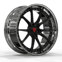 Chrome and black rims RVRN RV-DB082 2-piece race wheels
