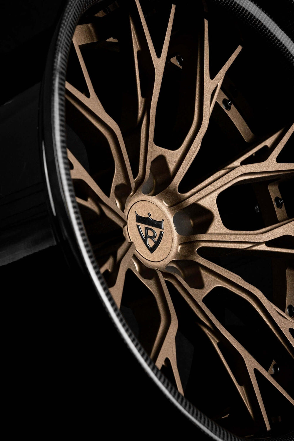 Custom forged step lip wheels for Corvette C8, featuring a unique deep dish design and eye-catching gold finish.