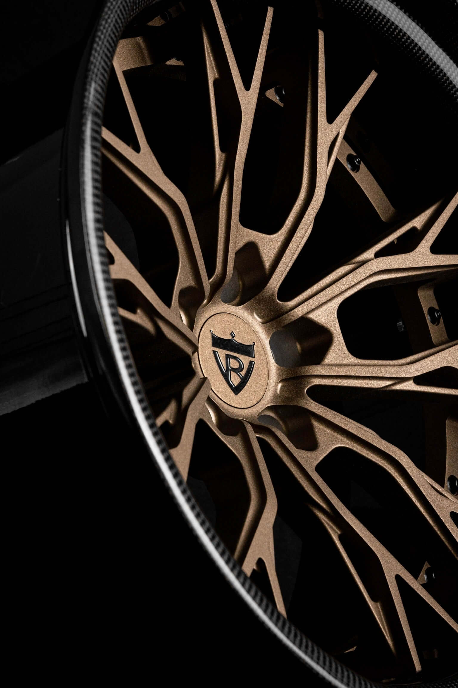 Custom forged step lip wheels for Corvette C8, featuring a unique deep dish design and eye-catching gold finish.