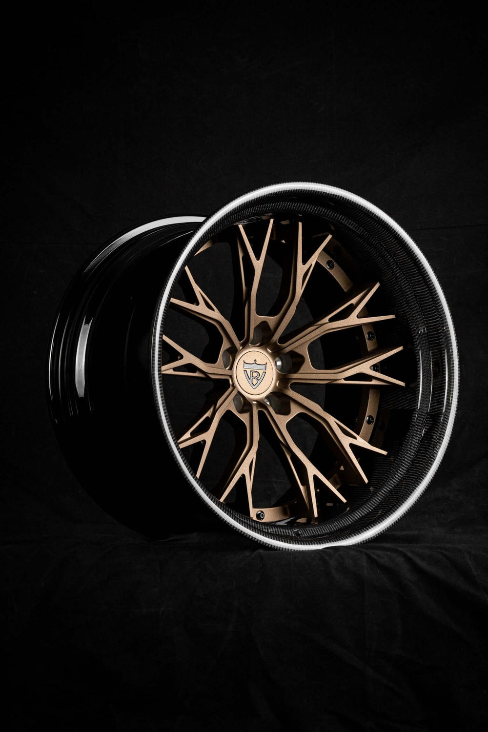 Custom forged step lip wheels for Corvette C8, featuring a striking deep dish design and sleek black finish.