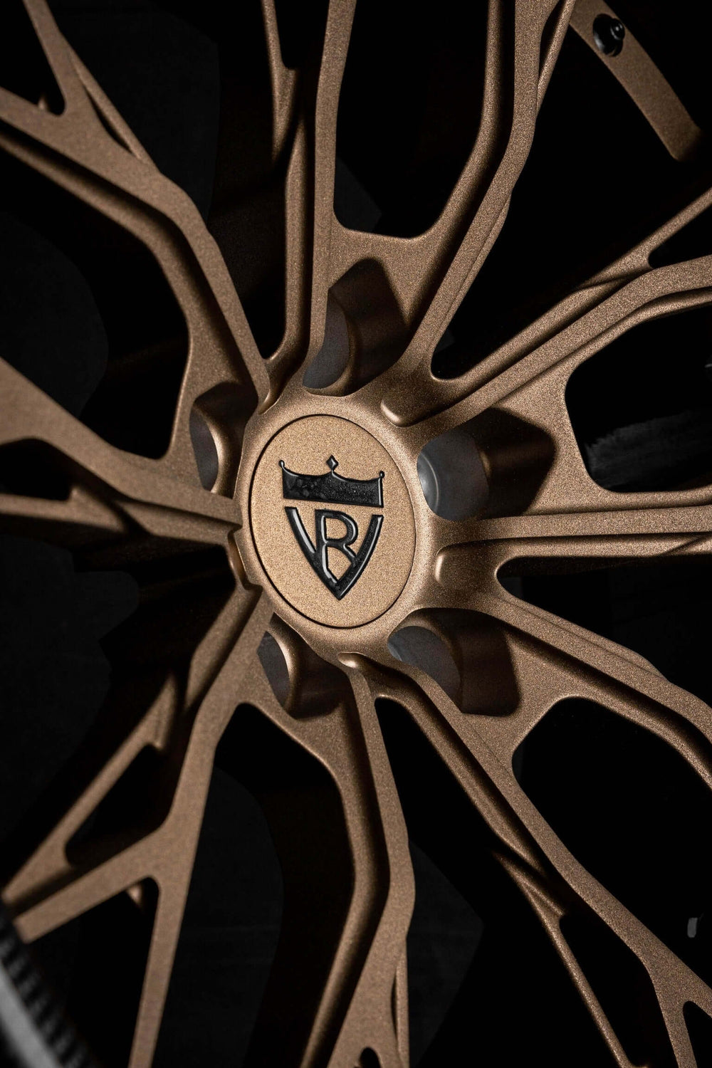 Custom forged step lip wheel close-up featuring intricate design, perfect for Corvette C8 and deep dish rim enthusiasts.