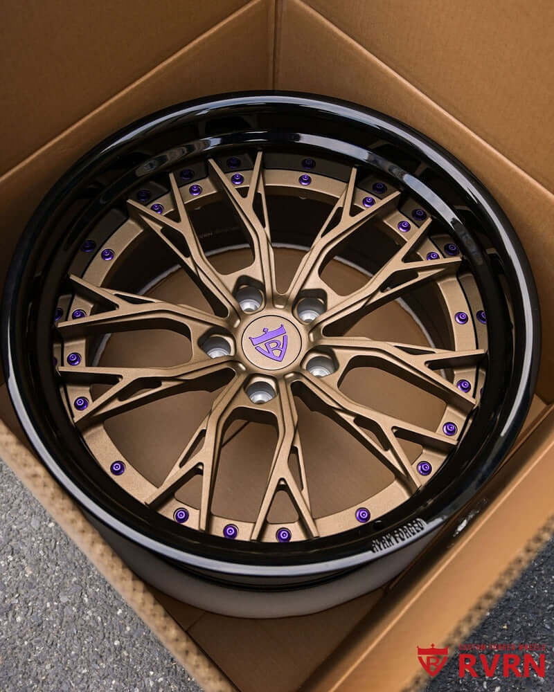 Custom 2-piece deep lip rims for Dodge Durango, featuring step lip forged wheels with unique bronze finish.