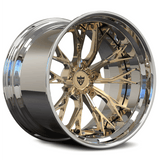 Gold Chrome rims with 20inch, 21inch size, RVRN custom forged step lip wheels for Corvette C1-C8, custom per order