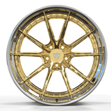 Corvette C1-C8 custom wheels with gold and chrome, RVRN Forged 2-Piece Rims for any vehicle. 