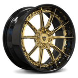 Gold and Black rims for your Corvette C7, C8 Z06-RVRN custom forged 2-piece wheels series RV-DC05 