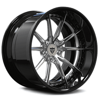 Custom forged RV-DC05 deep dish rim in chrome, designed for trucks, SUVs, sports cars. Aerospace-grade 6061-T6 aluminum, 20 inch style.