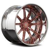 Custom Forged 2-Piece RV-DC05 Deep Dish Wheel - Rose Gold and Chrome, Ideal for Truck, SUV, Sports Car, 20-Inch Size, Custom Per Order