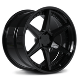 Custom forged black chrome concave wheel for C8 Corvette and aftermarket applications.