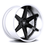 Custom Forged 2-Piece Wheels RV-DC19 in black and white, 17"-26" available, 6 lug, aerospace-grade aluminum, concave design, TPMS compatible